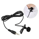 Mini Microphone à Cravate Portable YW-001 Avec Pince Et Jack 3,5 Mm - Noir