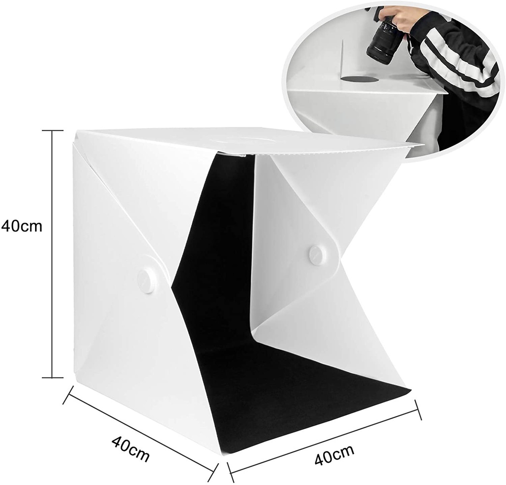 Mini Pliant Studio Portable Photographie Studio USB De Bureau à LED - Blanc