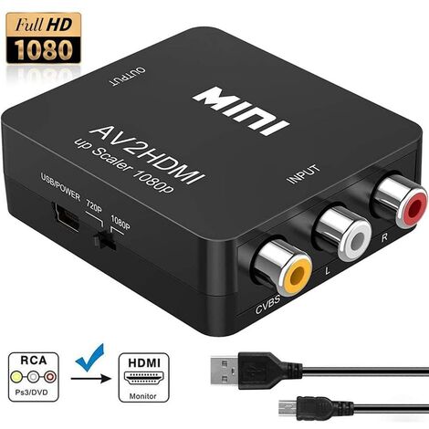Mini Prise AV / RCA / CVBS Vers Un Convertisseur HDMI Scaler 1080P (emballage Endommagé)