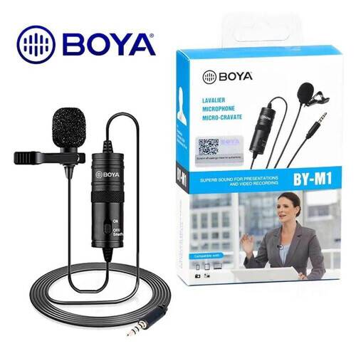 Mini Microphone à Cravate Portable YW-001 Avec Pince Et Jack 3,5 Mm - Noir