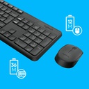 Logitech Clavier Logitech MK235  Azerty Sans Fil + Souris Sans Fil HP - Noir