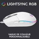 Logitech G203 LIGHTSYNC Souris Gaming  RVB , 6 Boutons Programmables, 8000 PPP, Blanc