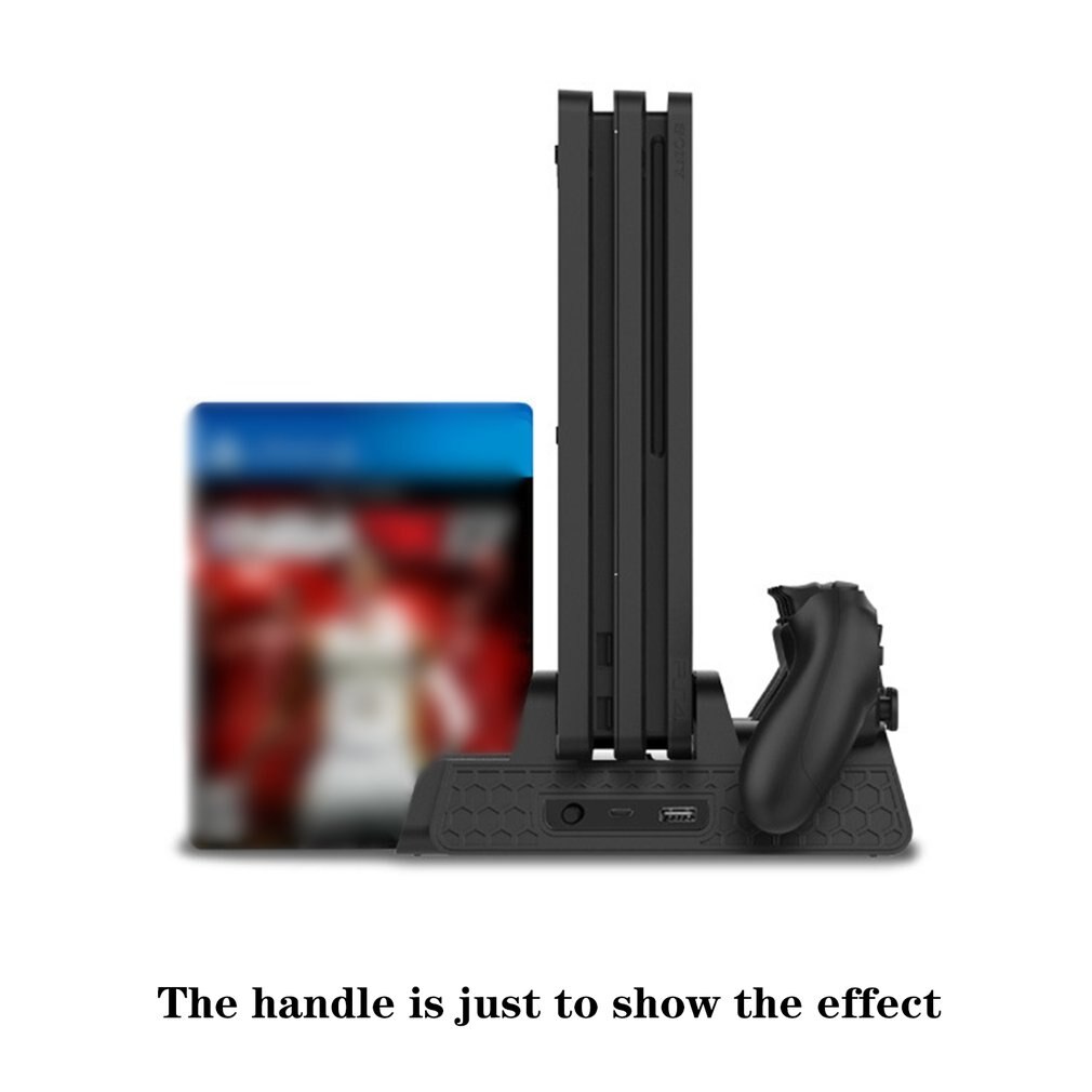 DOBE TP4-882 3 In 1 Game Console Cooling Fan + Game Storage Slots + Game Controller Charging Dock For Sony PS4 / PS4 Pro / PS4 Slim(Black)