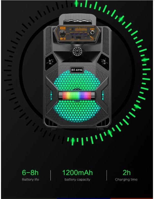Enceinte Bluetooth Portable + 2 Micros  New Modèle 2020