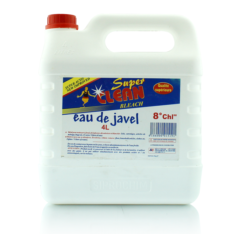 Super Clean 4L Bidon Javel 8°Super Clean - Blanc