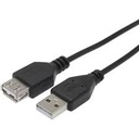 Câble Rallonge USB 1.5m - Mâle à Femelle - Noir
