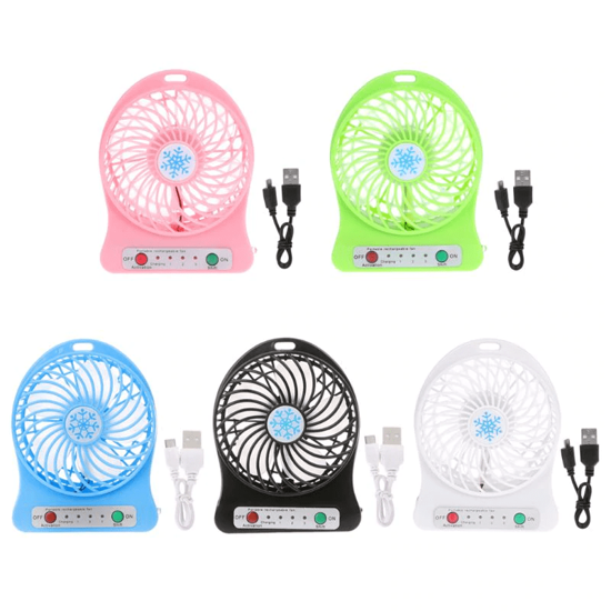 Mini Ventilateur  De Poche - USB - 3 Vitesses - Batterie Intégrée