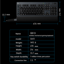 Logitech G613 Lightspeed Clavier Gaming Mécanique Sans Fil, Switchs Romer-G Tactiles
