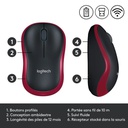 Logitech Souris Sans Fil - M185/M186 - Gris/Noir/Bleu/Rouge