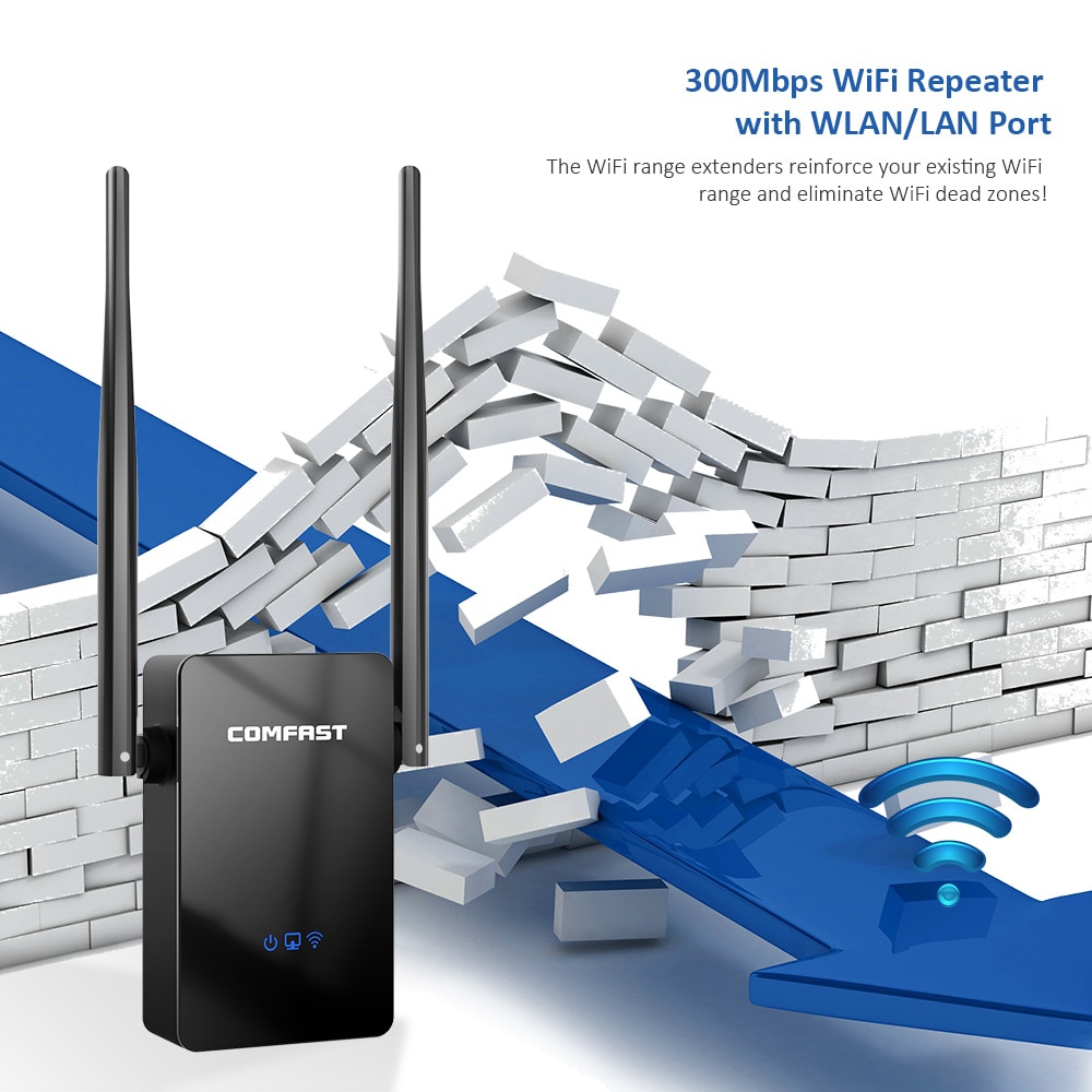 Comfast Répéteur Wifi COMFAST 300Mbps  2 X 5dBi  - Garantie 1 Mois