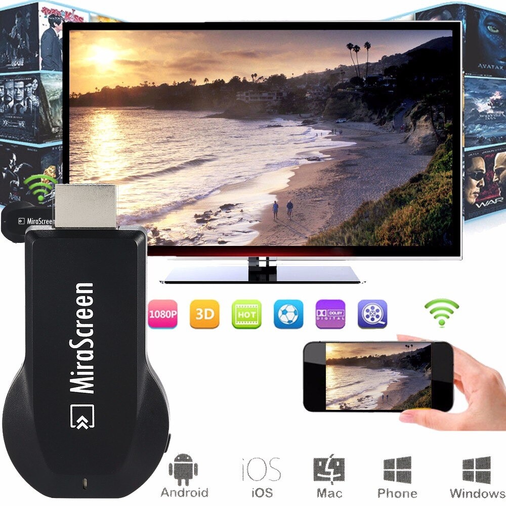 Mira Screen Adaptateur D’affichage WI-FI MiraScreen HDMI TV Stick Écran Miroir - Noir