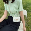 Mini Sac à Bandoulière En Silicone Avec Chaine En Métal - BLANC