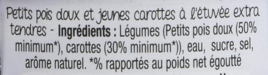 Daucy PETITS POIS CAROTTES T F 4/4