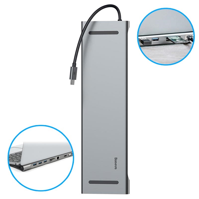 Informatic Station D'accueil Baseus USB Type C 10 En 1 - Aluminium