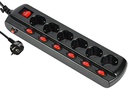 Injelec 6 Multiprises Parafoudre 6   Ports Avec Protection Contre LeS Surchages - Cordon 1.5m - Noir