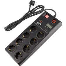 Injelec 6 Multiprises Parafoudre 6   Ports Avec Protection Contre LeS Surchages - Cordon 1.5m - Noir