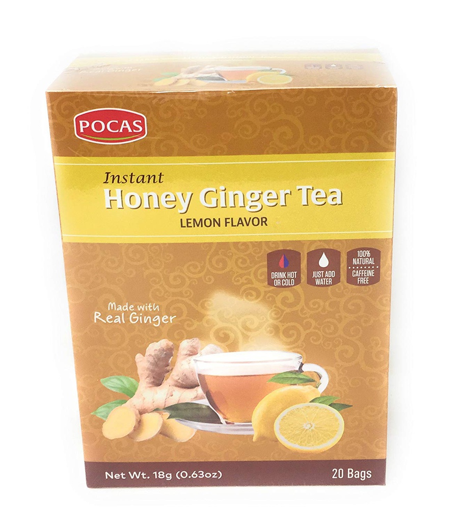 Thé  Pocas Au Gingembre Au Miel Saveur  Citron - 20 Sachets