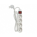 Injelec Multiprise Parafoudre 4 Prises Avec Protection Contre LeS Surchages - Cordon 1,5m - Noir/Blanc