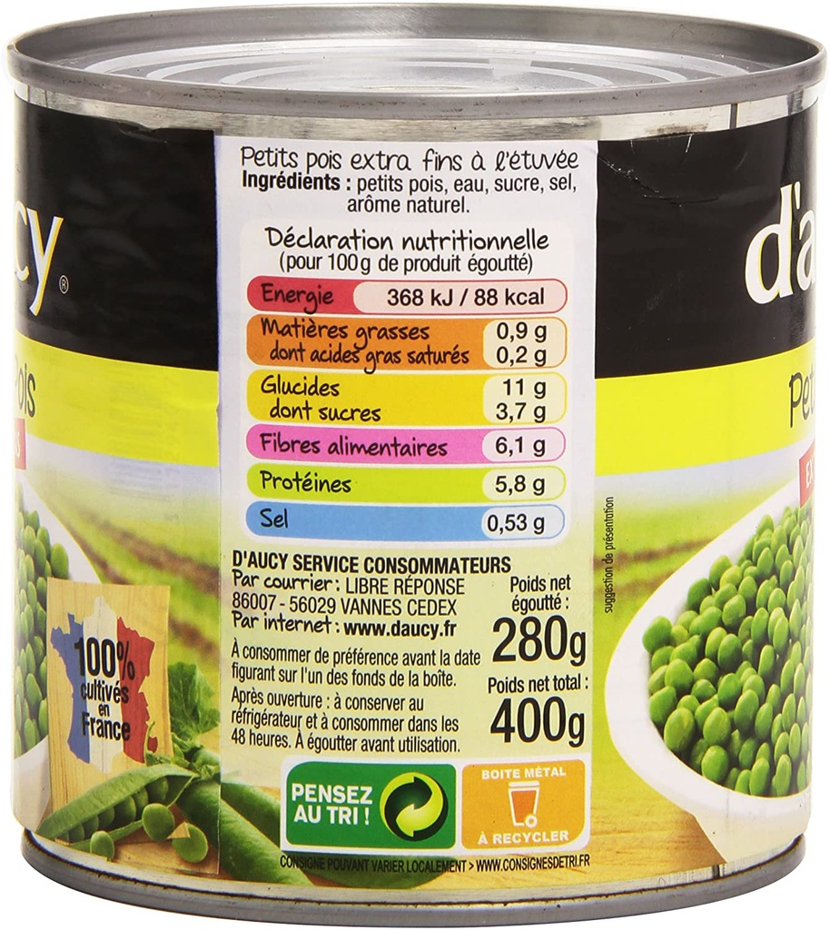 Daucy PETITS POIS EXTRA ETUV EF 1/2