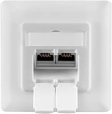 Prise Murale Universelles Cat5/6 - 1x Ports RJ45 - Protégés- Apparent/encastré - Blanc