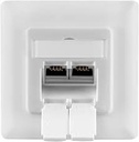 Prise Murale Universelles Cat5/6 - 1x Ports RJ45 - Protégés- Apparent/encastré - Blanc