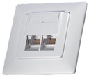 Prise Murale Universelles Cat5/6 - 1x Ports RJ45 - Protégés- Apparent/encastré - Blanc