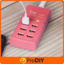 Prise USB U6 6 Ports Chargeur Intelligent- Rose