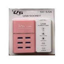 Prise USB U6 6 Ports Chargeur Intelligent- Rose