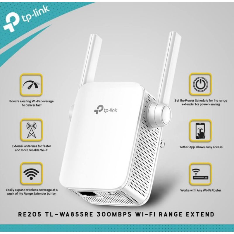 TP-Link Répéteur Wifi N300 - TL-WA855RE - 1 Port - Blanc