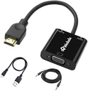 HDMI To VGA Converter Adapter Male To Female 3.5mm Audio Optional For PC Computer Laptop Desktop To HDTV Monitor Display(audio But No Power)