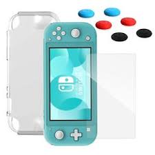 HEYSTOP Coque Pour Nintendo Switch Lite, Étui Nintendo Switch Lite Avec Protection Écran Verre Trempé Avec 6 Poignées Couvre Pouce Absorption Des Chocs Et Anti-Rayures