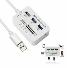 HUB USB 2.0 - 3 Ports USB - Lecteur De Carte SD / TF Lecteur De Type C  + Carte Mémoire 16Go