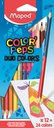 Maped Pochette De 12 Crayons Bicolore Duo 18 Cm - Multicolore