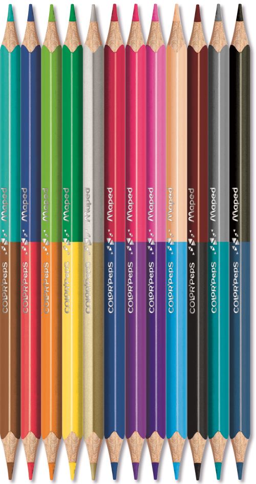 Maped Pochette De 12 Crayons Bicolore Duo 18 Cm - Multicolore