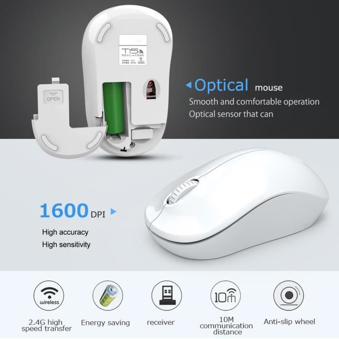 Meetion Souris Sans Fil Meetion R545 - Pile Incluse - Wifi