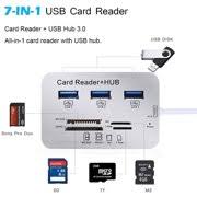 HUB USB 2.0 - 3 Ports USB - Lecteur De Carte SD / TF Lecteur De Type C + Carte Mémoire 32 Go - Blanc