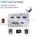 HUB USB 2.0 - 3 Ports USB - Lecteur De Carte SD / TF Lecteur De Type C + Carte Mémoire 32 Go - Blanc