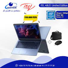 Itel Ordinateur Portable ITEL ABLE 1 - Quad Core - 4Go Ram - 1000 Go HDD - Windows 10 - 14'' Intel Celeron N3450
