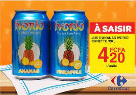 Ivorio Lot De 06 Canettes Ivorio Jus D'ananas