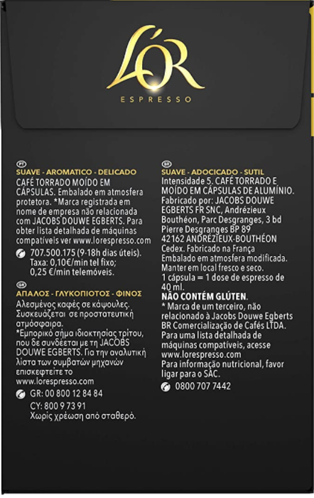 Nespresso ® L’OR CAPSULES RISTRETTO INTENSITÉ 11 (PACK 5x10 CAPSULES 50)