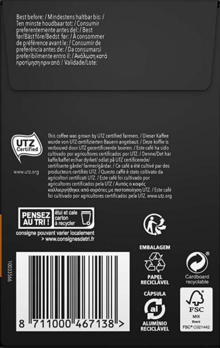 Nespresso ® L’OR CAPSULES RISTRETTO INTENSITÉ 11 (PACK 5x10 CAPSULES 50)