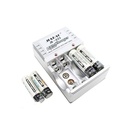 JIBAO Chargeur De Pile Avec 4 Pile-Blanc