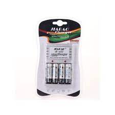 JIBAO Chargeur De Pile Avec 4 Pile-Blanc