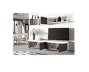 Meuble tv mural contemporain noir granite et blanc