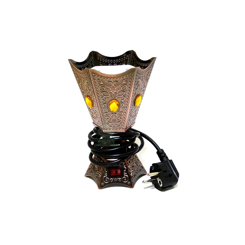 Encensoir Electrique - Métal - 220 V - 14 X 12,4 X 22 Cm - Or