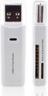 HUB USB 2.0/3.0  - 3 Ports USB Avec Lecteur De Carte SD / TF Lecteur De Type C Pour Accessoires Informatiques + Clé USB 16 Go Offerte - Blanc