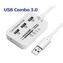 HUB USB 2.0/3.0  - 3 Ports USB Avec Lecteur De Carte SD / TF Lecteur De Type C Pour Accessoires Informatiques + Clé USB 16 Go Offerte - Blanc