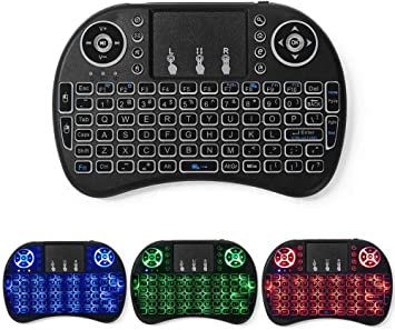 Wireless Mini Clavier Sans Fil Avec Pavé Tactile, Rétroéclairé, Souris à Distance, Clavier Sans Fil 2,4 GHz Compatible Avec Android TV Box, Smart TV, Projecteur, PC Et Autres Ports USB