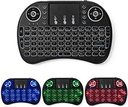 Wireless Mini Clavier Sans Fil Avec Pavé Tactile, Rétroéclairé, Souris à Distance, Clavier Sans Fil 2,4 GHz Compatible Avec Android TV Box, Smart TV, Projecteur, PC Et Autres Ports USB