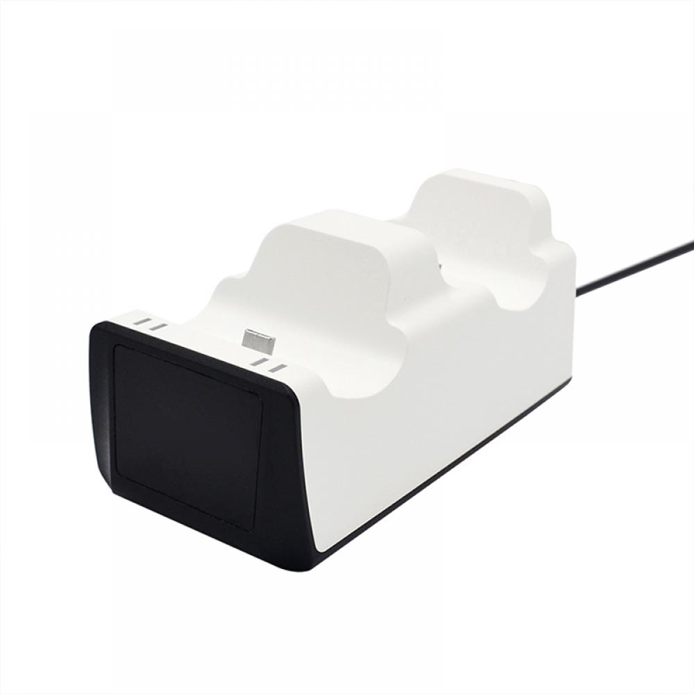 Wireless Controller Charger Dual Charger Handle Seat For PS5 Controller-white
